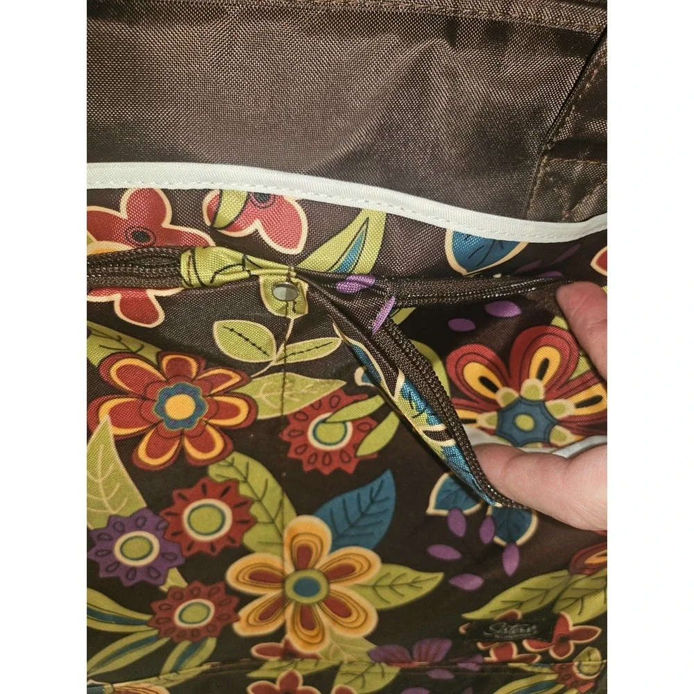 Longaberger Sisters Bliss‎ Baby Diaper Bag w Changing Pad Brown Floral Shower
